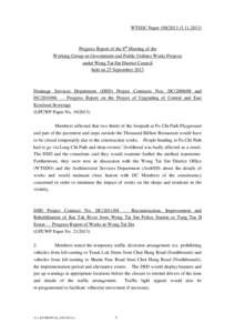 WTSDC Paper[removed][removed]Progress Report of the 8th Meeting of the Working Group on Government and Public Utilities Works Projects under Wong Tai Sin District Council held on 25 September 2013