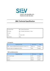 OBU Technical Specification  Document Name OBU Technical Specification