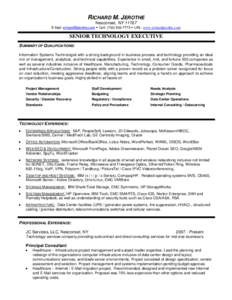 Executive Resume - Richard Jerothe