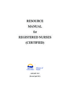 RESOURCE MANUAL for REGISTERED NURSES (CERTIFIED)