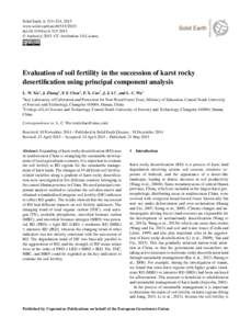 Solid Earth, 6, 515–524, 2015 www.solid-earth.netdoi:se © Author(sCC Attribution 3.0 License.  Evaluation of soil fertility in the succession of karst rocky