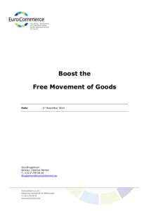 Boost the Free Movement of Goods Date:  17 November 2014