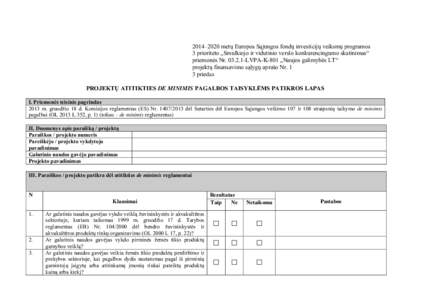 2014–2020 metų Europos Sąjungos fondų investicijų veiksmų programos 3 prioriteto „Smulkiojo ir vidutinio verslo konkurencingumo skatinimas“ priemonės NrLVPA-K-801 „Naujos galimybės LT“ projektų