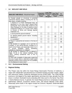 Environmental Checklist and Analysis – Geology and Soils[removed]