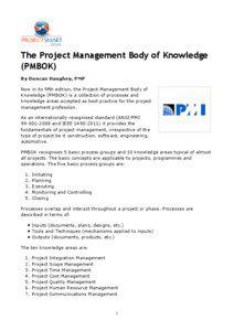 The Project Management Body of Knowledge (PMBOK) By Duncan Haughey, PMP