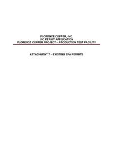 UIC Permit Application - Florence Copper Project – Production Test Facility - Attachment X[removed]