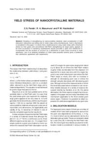 16 Mater.Phys.MechC.S.Pande, R.A.Masumura and P.M.Hazzledine  YIELD STRESS OF NANOCRYSTALLINE MATERIALS
