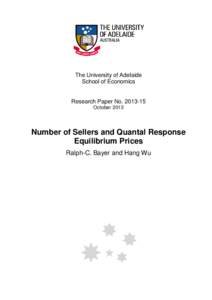 Bertrand competition / Oligopoly / Antoine Augustin Cournot / Nash equilibrium / Price / Comparative statics / Futures contract / Game theory / Economics / Quantal response equilibrium