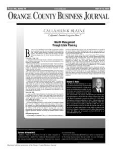 ORANGE COUNTY BUSINESS JOURNAL $1.50 VOL. 33 NO. 19 B  Page 1