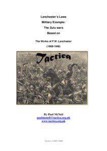 Lanchester’s Laws Military Example: The Zulu wars