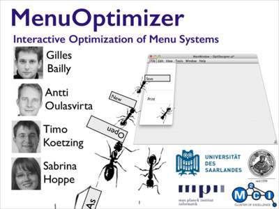 MenuOptimizer Interactive Optimization of Menu Systems Gilles Bailly Save