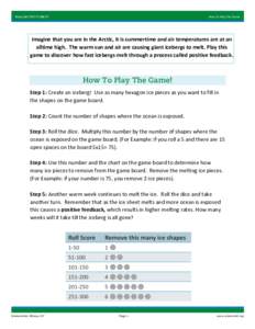 How Fast Will It Melt?   How To Play The Game  Imagine that you are in the Arctic, it is summertime and air temperatures are at an  alltime high.  The warm su