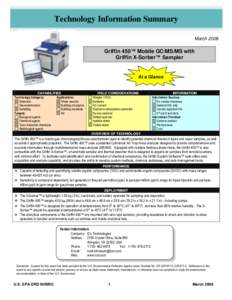 Technology Information Summary: Griffin 450 Mobile GC/MS/MS with Griffin X-Sorber Sampler