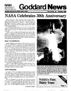 N/\51\ National Aeronautics and Space Administration Goddard Space Flight Canter  Goddard News