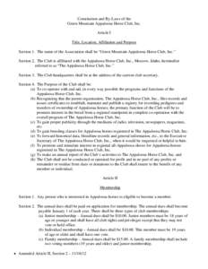 Constitution and By-Laws of the