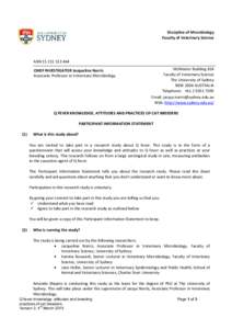 Discipline of Microbiology Faculty of Veterinary Science ABNCHIEF INVESTIGATOR Jacqueline Norris Associate Professor in Veterinary Microbiology