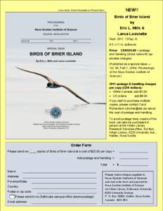 NEW!!  Cover photo: Great Shearwater by Richard Stern Birds of Brier Island by