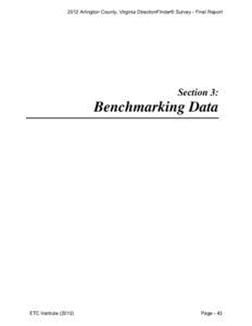 2012 Arlington County, Virginia DirectionFinder® Survey - Final Report  Section 3: Benchmarking Data