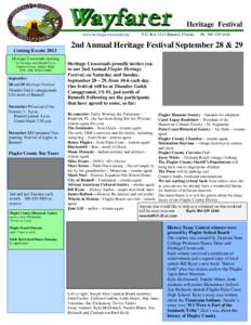 Heritage Festival www.heritagecrossroads.org Coming Events[removed]P.O. Box 1113 Bunnell, Florida