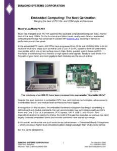 DIAMOND SYSTEMS CORPORATION  Embedded Computing: The Next Generation