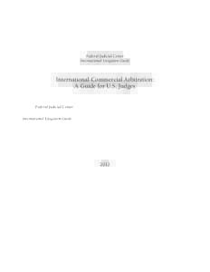 International Commercial Arbitration: A Guide for U.S. Judges