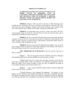 ORDINANCE NUMBER 1124 AN ORDINANCE OF THE CITY COUNCIL OF THE CITY OF PERRIS, COUNTY OF RIVERSIDE,