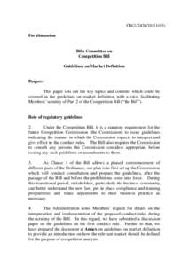 CB[removed]) For discussion Bills Committee on Competition Bill Guidelines on Market Definition