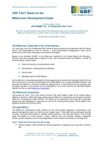 GRF Fact Sheet (2010): Topic, Davos Switzerland (FS[removed]GRF FACT Sheet on the “From Thoughts to Action”