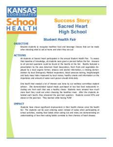 Success Story: Sacred Heart High School   Student Health Fair