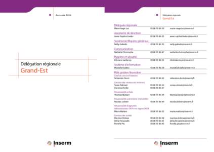 AnnuaireDélégation régionale Grand-Est Déléguée régionale