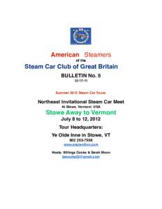 American   Steamers of the Steam Car Club of Great Britain  