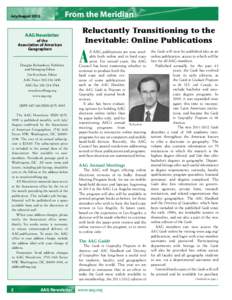 From the Meridian  July/August 2012 AAG Newsletter of the
