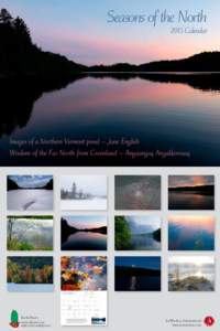 Seasons of the North 2015 Calendar Images of a Northern Vermont pond ~ Jane English Wisdom of the Far North from Greenland ~ Angaangaq Angakkorsuaq