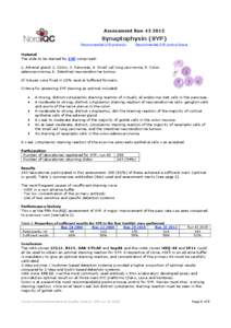 Assessment RunSynaptophysin (SYP) Recommended SYP protocols  Recommended SYP control tissue