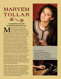 MARYEM TOLLAR A wonderful voice with