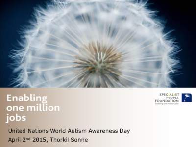 United Nations World Autism Awareness Day April 2nd 2015, Thorkil Sonne © SpecialisterneAll rights reserved. 1