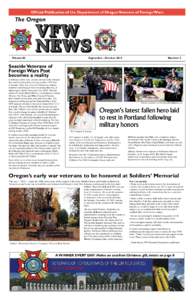 Official Publication of the Department of Oregon Veterans of Foreign Wars September-October 2012 VFW NEWS 1