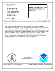 National Weather Service Office of Meteorology Subject: NGM-BASED MOS  Technical