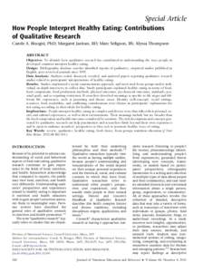 How People Interpret Healthy Eating: Contributions of Qualitative Research