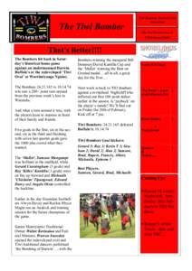 The Tiwi Bomber  Tiwi Bombers Football Club Newsletter The Tiwi Bomber Issue 4 17th February 2009
