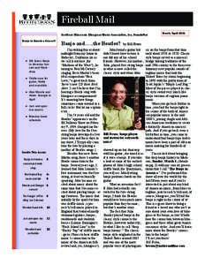 Fireball Mail Southern Wisconsin Bluegrass Music Association, Inc. Newsletter Banjo in America Concert