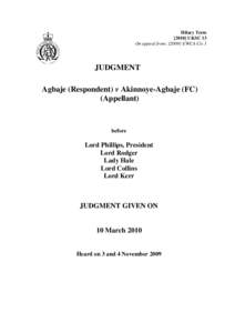 Agbaje (Respondent) v Akinnoye-Agbaje (FC) (Appellant)