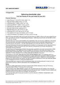 Finance / Earnings before interest /  taxes /  depreciation and amortization / Income / Net profit / Profit / Operating cash flow / Joint venture / Accountancy / Generally Accepted Accounting Principles / Business