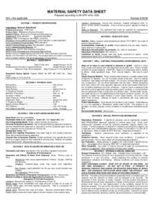 MATERIAL SAFETY DATA SHEET Prepared according to 29 CFRN/A = Not applicable Revised