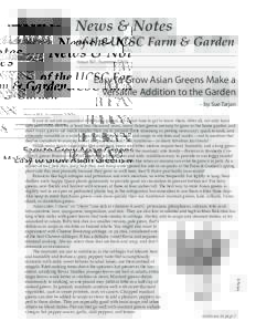 News & Notes 				of the UCSC Farm & Garden Forrest Cook Issue 110, Summer 2006