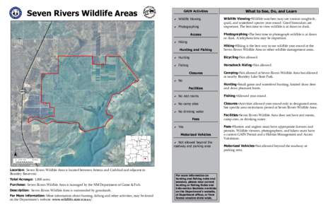 Seven Rivers Wildlife Areas  GAIN Activities a Wildlife Viewing a Photographing Access