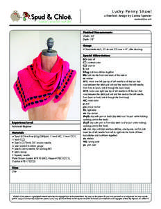 Lucky Penny Shawl a free knit design by Carina Spencer ® ® ®