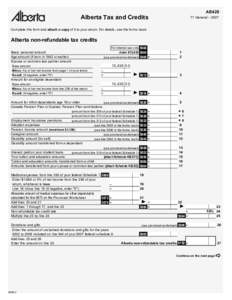 AB428  Alberta Tax and Credits T1 General – 2007