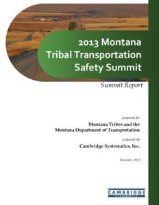 2013 Montana Tribal Transportation Safety Summit Summit Report  prepared for