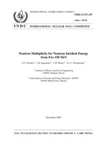 INTERNATIONAL ATOMIC ENERGY AGENCY  INDC(CCP)-437 Distr.: IE/EL _________